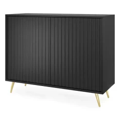 Madia 104x78h cm 2 ante moderna nero cannettato Celestia