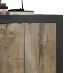 Madia 207x86h cm 4 ante moderna nero pero Eternity