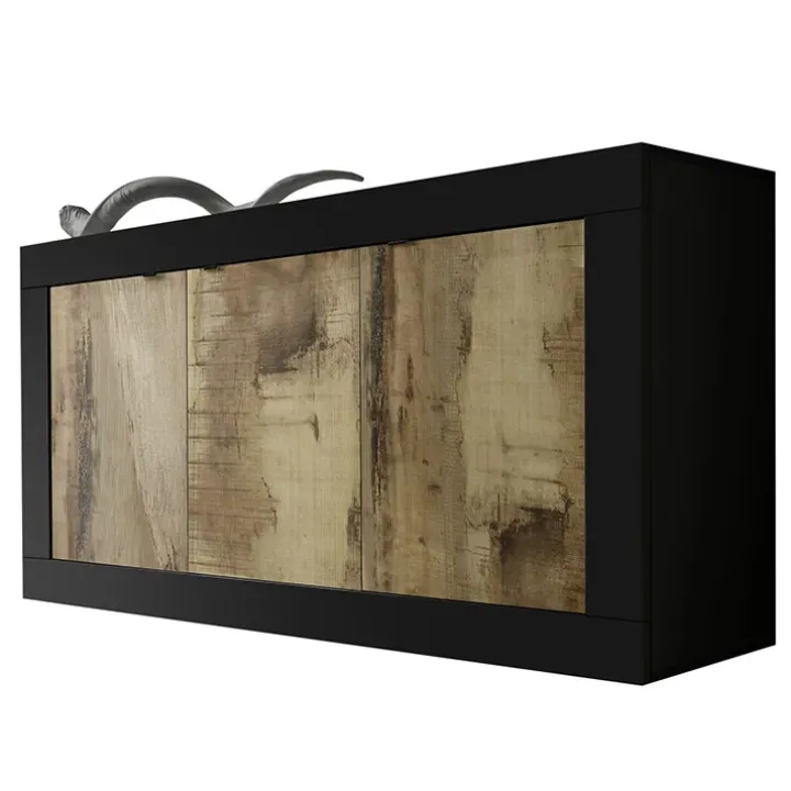 Madia 160x86h cm 3 ante moderna nero pero Eternity