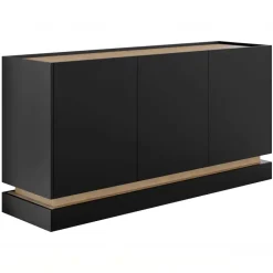Madia 160x75h cm 3 ante moderna nero rovere Rhea