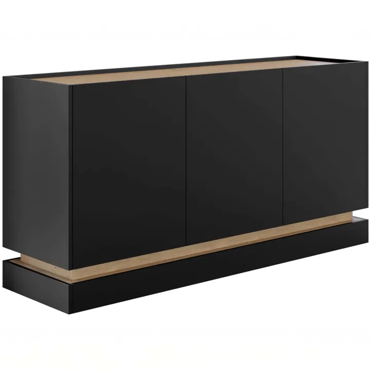Madia 160x75h cm 3 ante moderna nero rovere Rhea