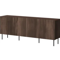 Madia 201x81h cm 4 ante moderna noce cannettato Gabiot