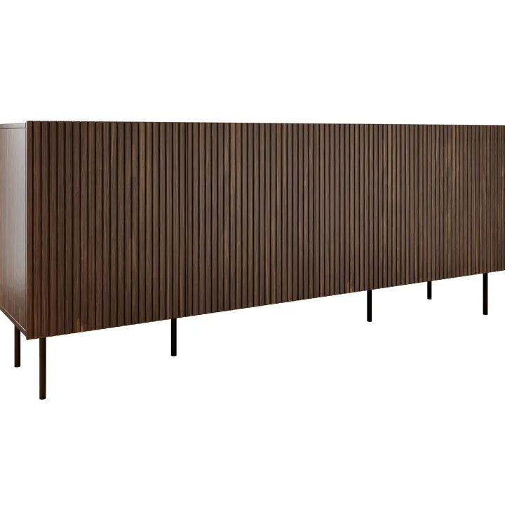 Madia 201x81h cm 4 ante moderna noce cannettato Gabiot