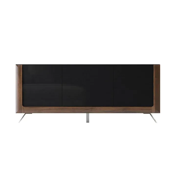 Madia 200x81h cm 3 ante moderna noce nero lucido Jumbo
