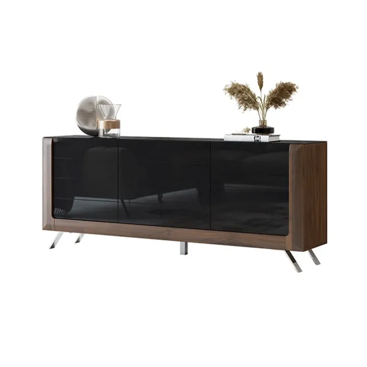 Madia 200x81h cm 3 ante moderna noce nero lucido Jumbo