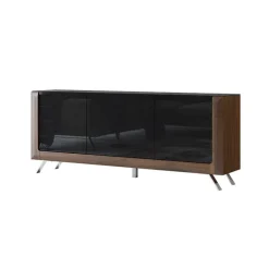 Madia 200x81h cm 3 ante moderna noce nero lucido Jumbo