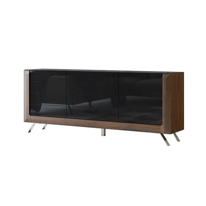 Madia 200x81h cm 3 ante moderna noce nero lucido Jumbo