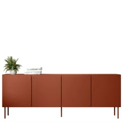 Madia 200x76h cm 4 ante moderna rosso mattone Maya