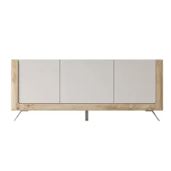 Madia 200x81h cm 3 ante moderna rovere tortora lucido Jumbo