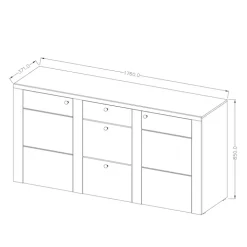 Madia 176x85h cm 2 ante moderna rovere Paloma 2