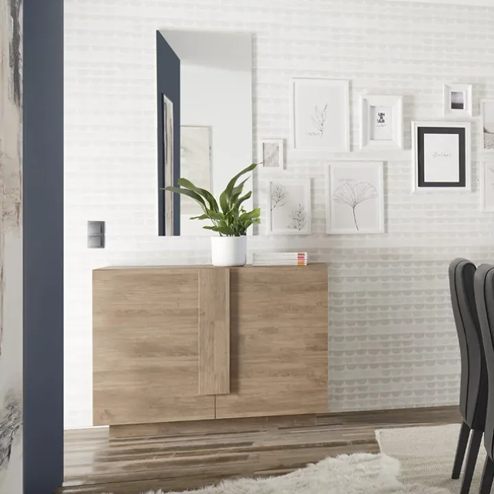 Madia 120x90h cm 2 ante moderna soggiorno rovere scuro Alvarez