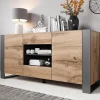 Madia 164x80h cm 2 ante moderna soggiorno rovere grigio Tampere