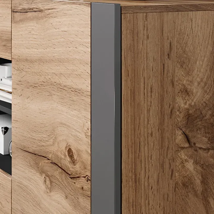Madia 164x80h cm 2 ante moderna soggiorno rovere grigio Tampere