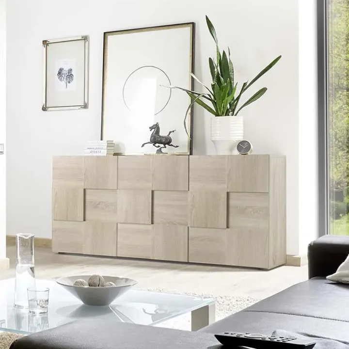 Madia 181x84h cm 3 ante moderna soggiorno rovere samoa Obsession