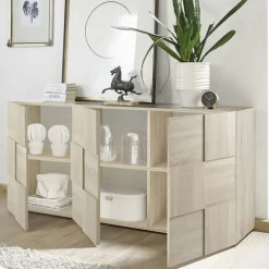 Madia 181x84h cm 3 ante moderna soggiorno rovere samoa Obsession