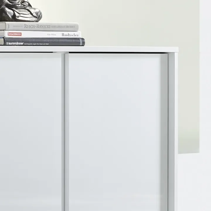 Madia 176x85h cm 4 ante moderna soggiorno bianco lucido Salerno