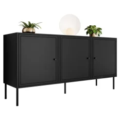 Madia 151x75h cm 3 ante nero opaco Stark