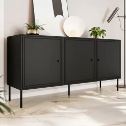 Madia 151x75h cm 3 ante nero opaco Stark