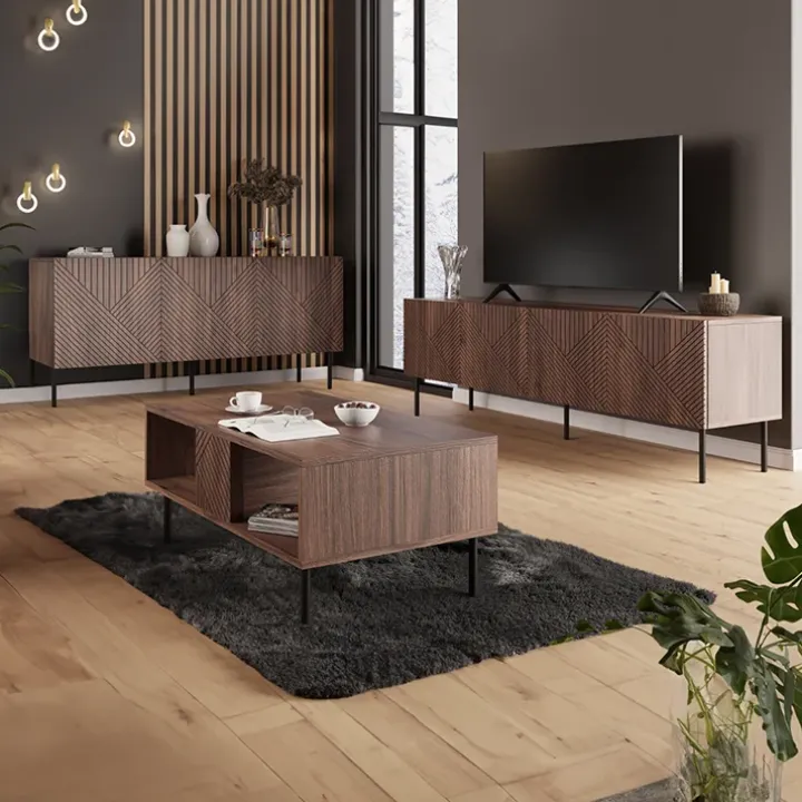 Madia 150x70h cm 3 antenoce scuro con frontali serigrafati Savanna
