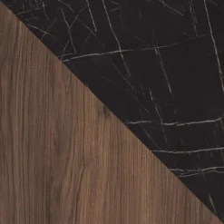 Madia 144x78h cm 3 ante 3 ripiani piano effetto marmo nero noce Caliva