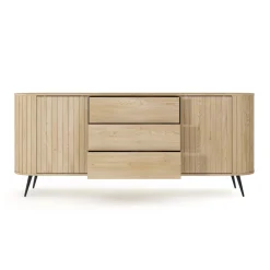 Madia 196x82h cm 2 ante scorrevoli 3 cassetti soggiorno rovere Groove