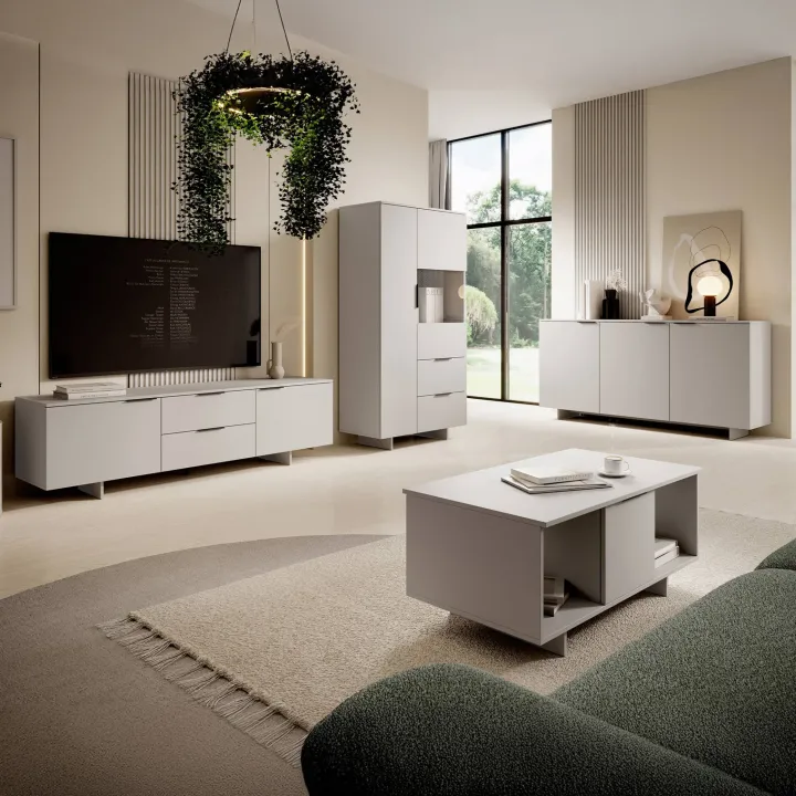 Madia 180x90h cm 3 ante soggiorno beige cashmere Stone