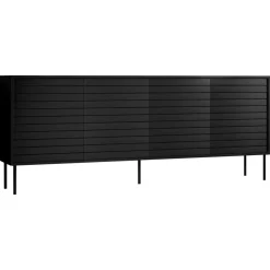 Madia 200x81h cm 4 ante soggiorno nero Wild