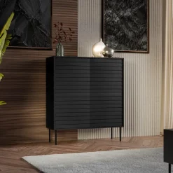 Madia 102x118h cm 4 ante soggiorno nero Wild