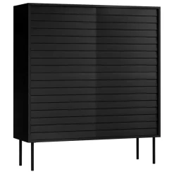 Madia 102x118h cm 4 ante soggiorno nero Wild