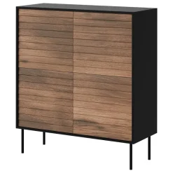 Madia 102x118h cm 4 ante soggiorno noce nero Wild