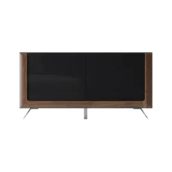 Madia 160x81h cm 2 ante soggiorno noce nero lucido Jumbo