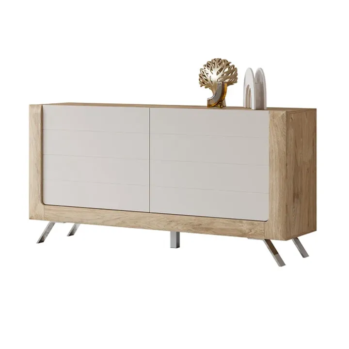 Madia 160x81h cm 2 ante soggiorno rovere tortora lucido Jumbo