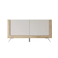 Madia 160x81h cm 2 ante soggiorno rovere tortora lucido Jumbo