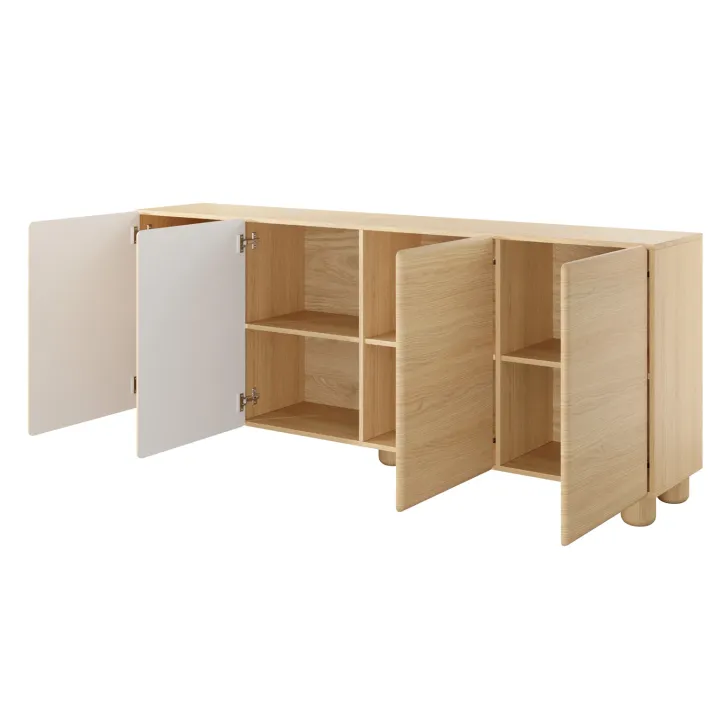Madia 200x80h cm 4 ante soggiorno rovere chiaro Mellow