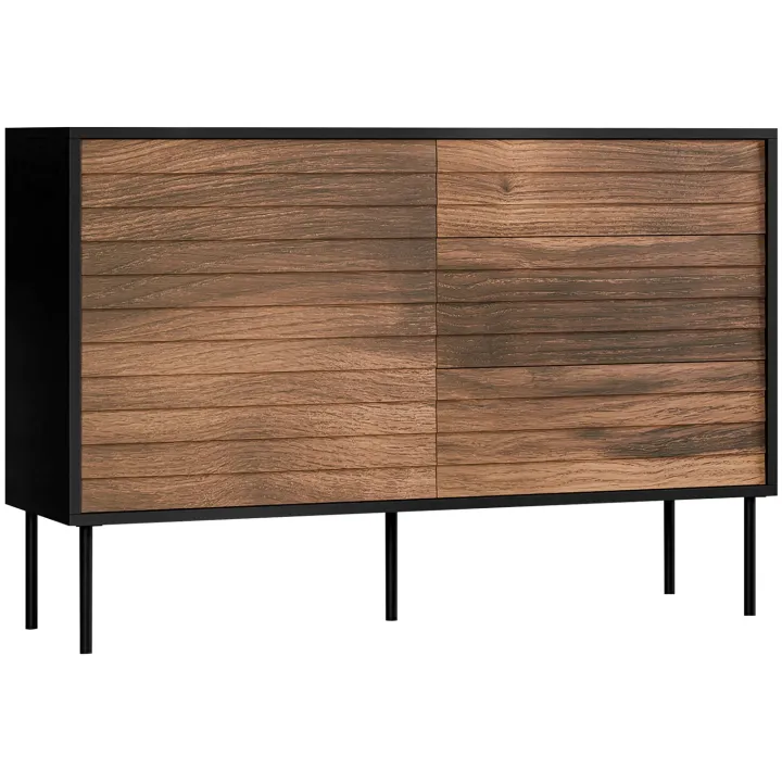 Madia 120x81h cm 3 cassetti moderna noce nero Wild