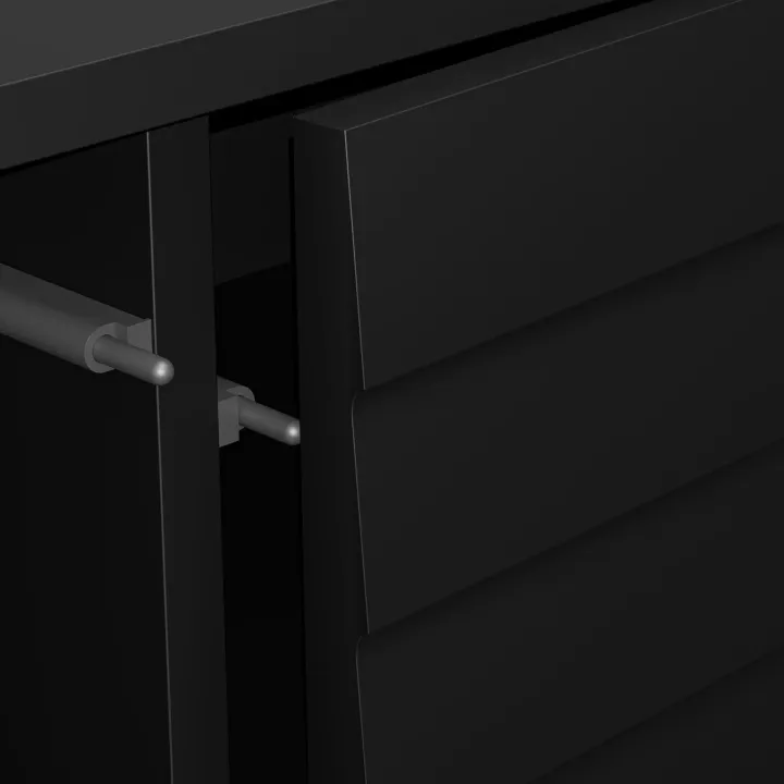 Madia 120x81h cm 3 cassetti moderna nero Wild