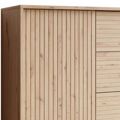 Madia 120x84h cm 3 cassetti rustica design cannettato rovere Branch