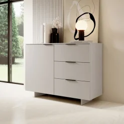 Madia 120x90h cm 3 cassetti soggiorno beige cashmere Stone