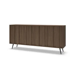 Madia 183x83h cm con led 4 ante soggiorno noce Bois