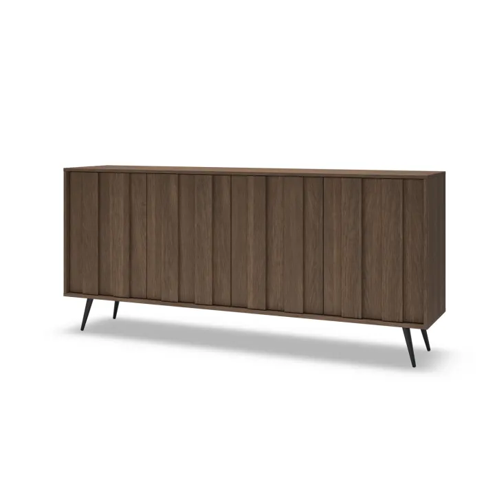 Madia 183x83h cm con led 4 ante soggiorno noce Bois