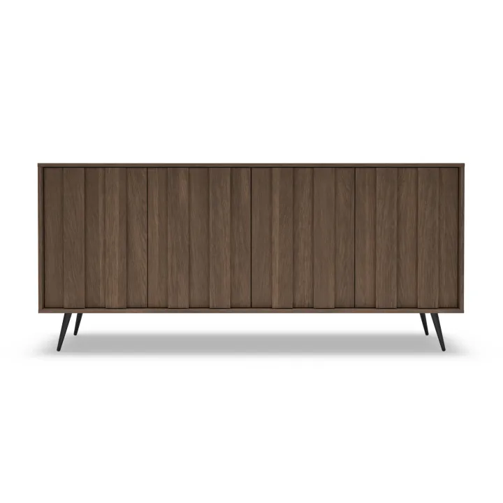 Madia 183x83h cm con led 4 ante soggiorno noce Bois