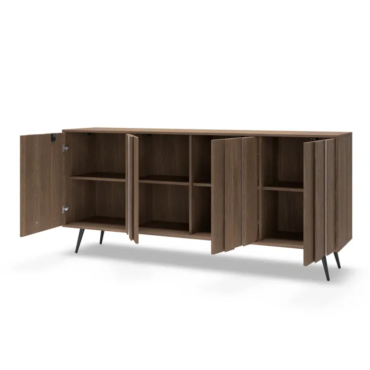 Madia 183x83h cm con led 4 ante soggiorno noce Bois