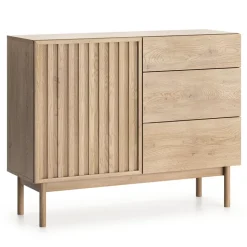 Madia 106x84h cm moderna design cannettato rovere Colby