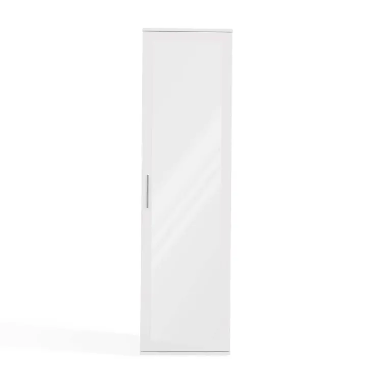 Mobile armadio multiuso ingresso 50x180h cm appendiabiti con specchio bianco Effort