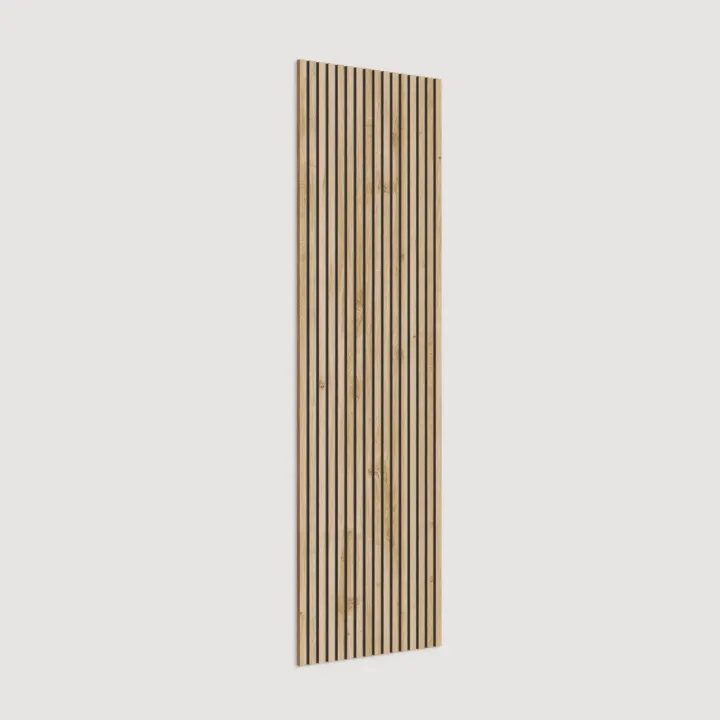 Mobile ingresso sospeso consolle 207x240h cm pannello cannettato ossido rovere chiaro Sunset Decor 1006