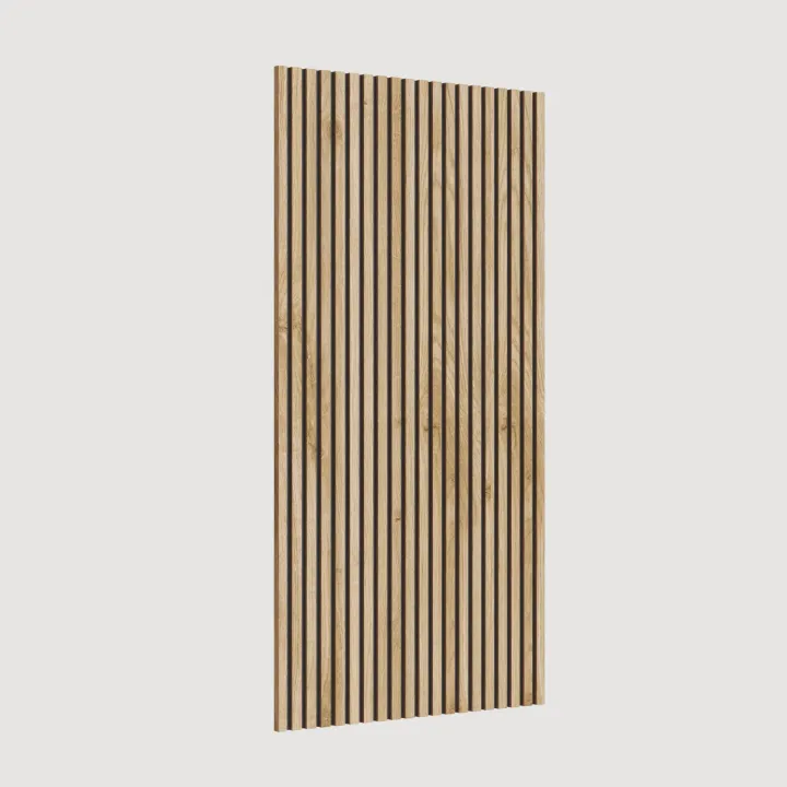 Mobile ingresso sospeso consolle 207x240h cm pannello cannettato ossido rovere chiaro Sunset Decor 1006