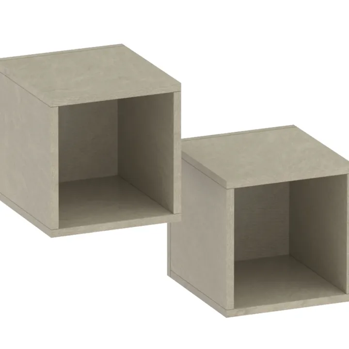 Mobile ingresso sospeso consolle 125x240h cm pannello cannettato tortora rovere chiaro Sunset Decor 1007