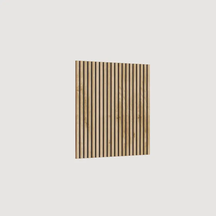 Mobile ingresso sospeso consolle 138x240h cm pannello cannettato bianco lucido rovere chiaro Sunset Decor 1008