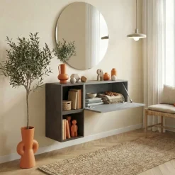 Mobile ingresso sospeso 97x56h cm antracite ossido nero Sunset 1001