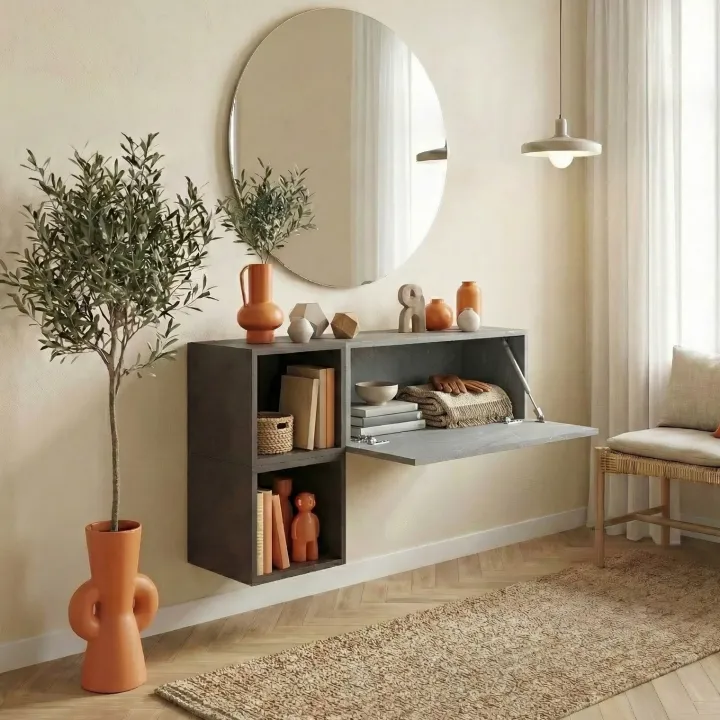 Mobile ingresso sospeso 97x56h cm antracite ossido nero Sunset 1001